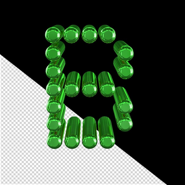 Symbol made of 3d cylinders letter b