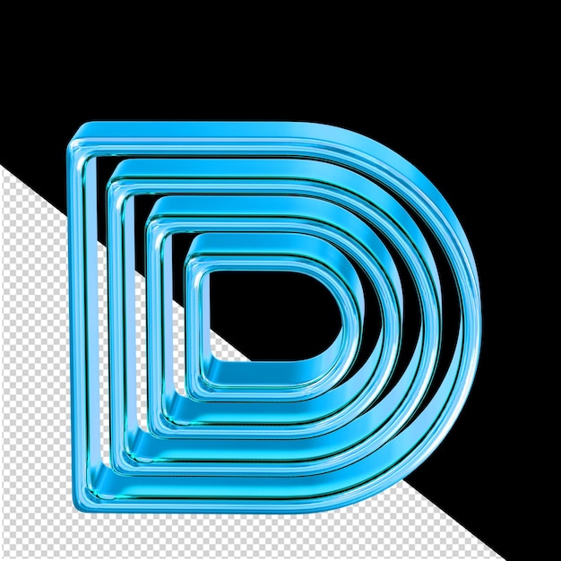 Symbol made of blue plates letter d