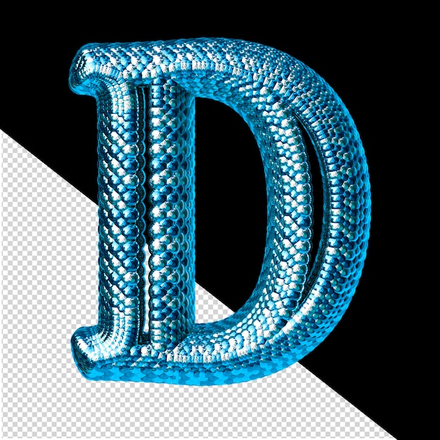 PSD symbol made of blue and silver like the scales of a snake letter d