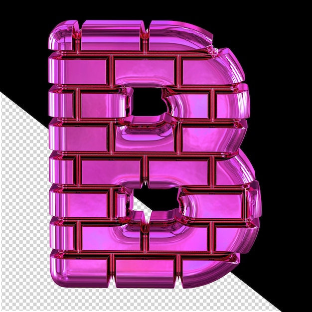 Symbol made from purple bricks letter b