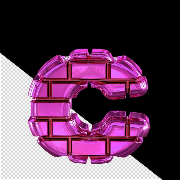 Symbol made from purple bricks letter c