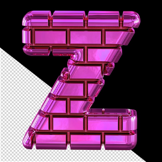 Symbol made from purple bricks letter z