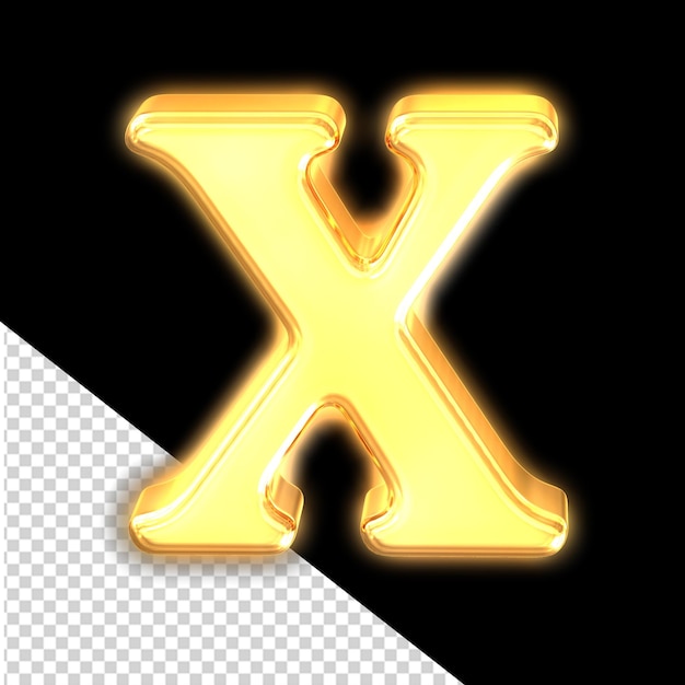 Symbol made of glowing gold letter x