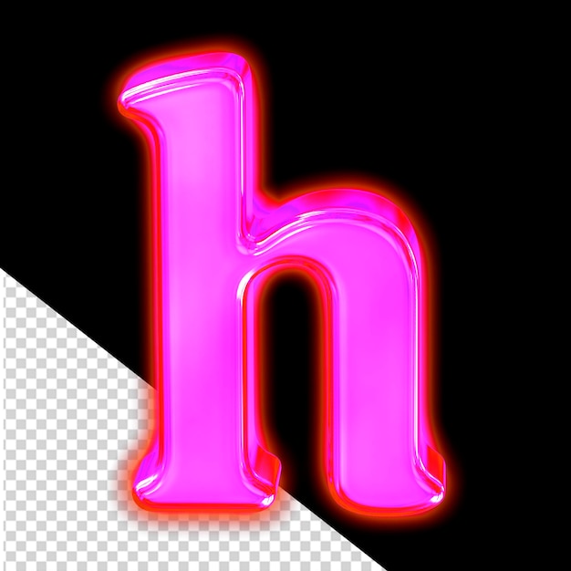 Symbol made of glowing purple letter h