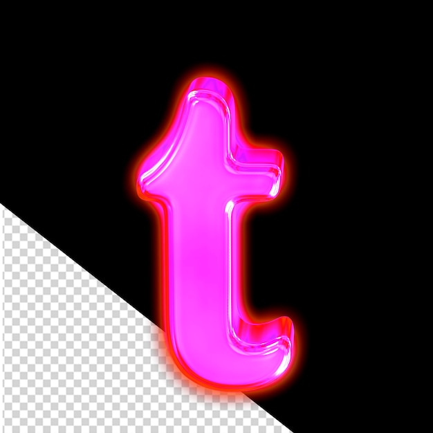 Symbol made of glowing purple letter t