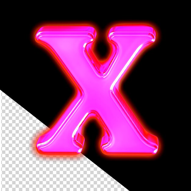 Symbol made of glowing purple letter x