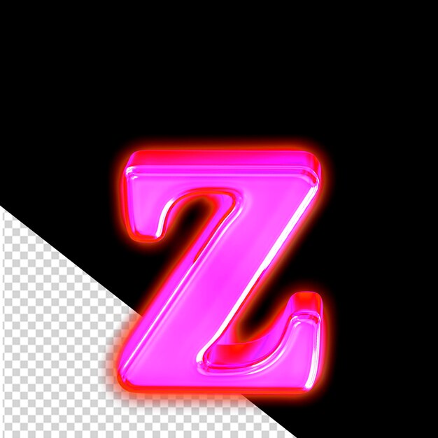 Symbol made of glowing purple letter z