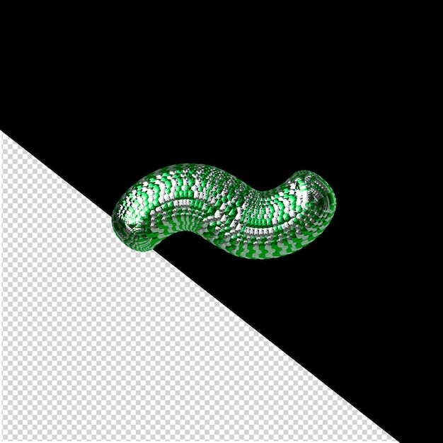 Symbol made of green and silver like the scales of a snake