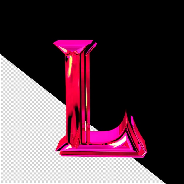 Symbol made of pink letter l