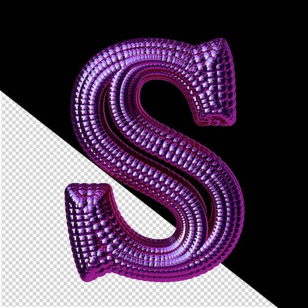 PSD symbol made of purple spheres letter s