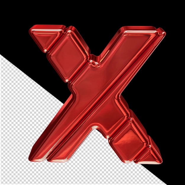 Symbol made of red blocks letter x