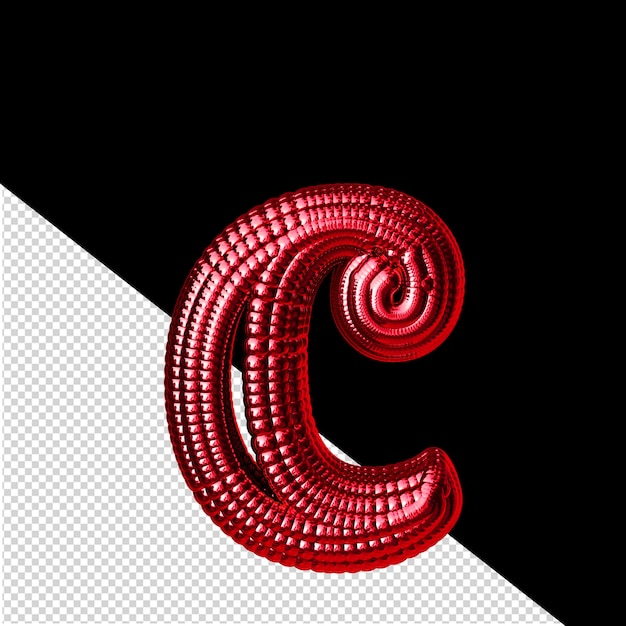 PSD symbol made of red spheres letter c