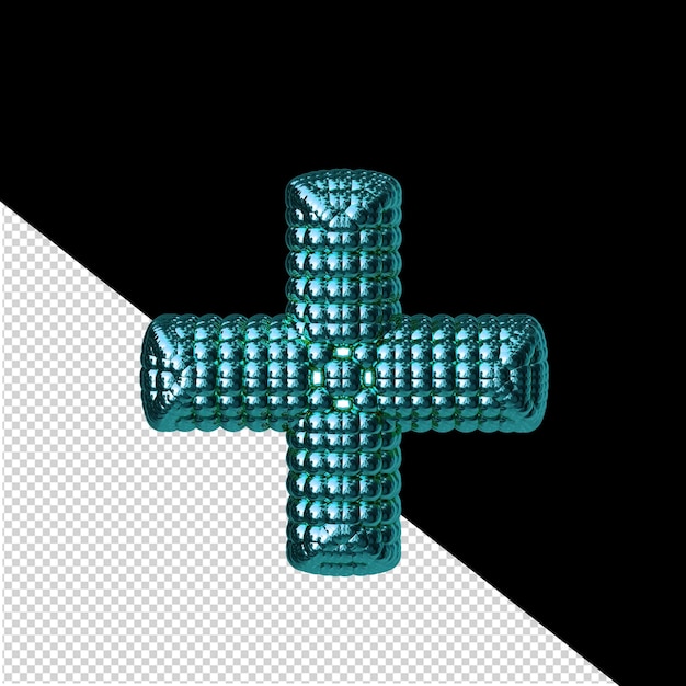 Symbol made of turquoise spheres