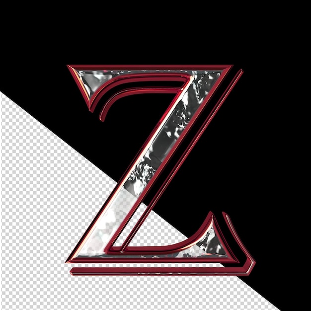 Symbol in a red frame letter z