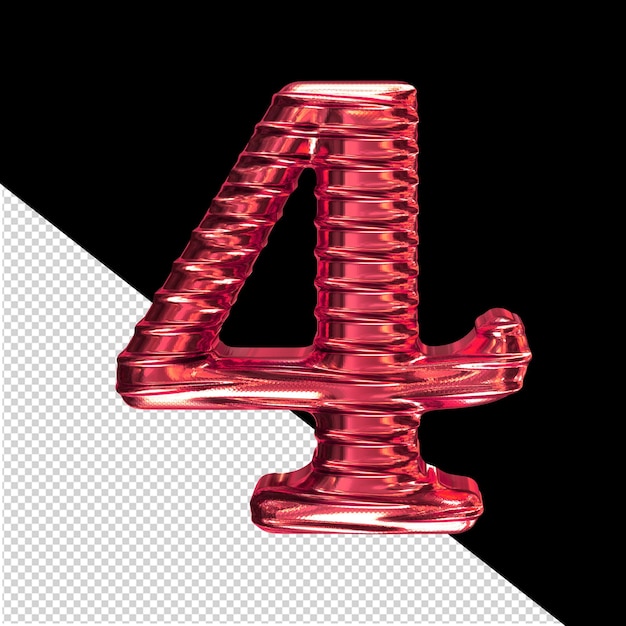 Symbol ribbed horizontally number 4