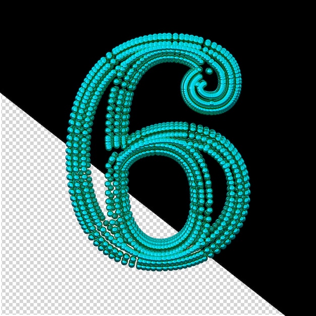 Symbol of small turquoise 3d spheres number 6