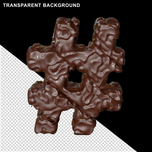 PSD symbols made of chocolate. 3d symbols