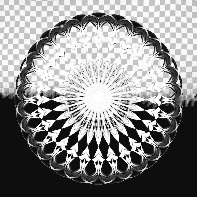 Symmetric circle pattern on transparent background inspired by automotive tire design