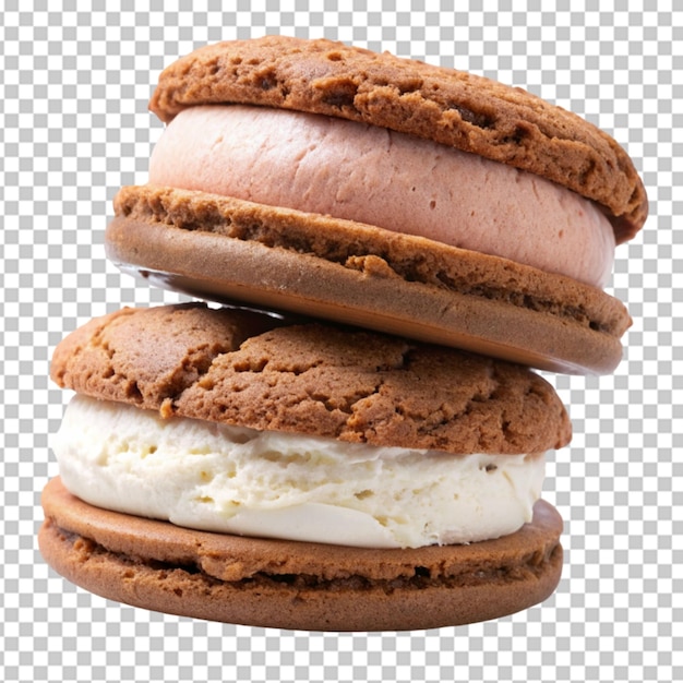 symphony of sweetness two ice cream sandwiches on transparent on background