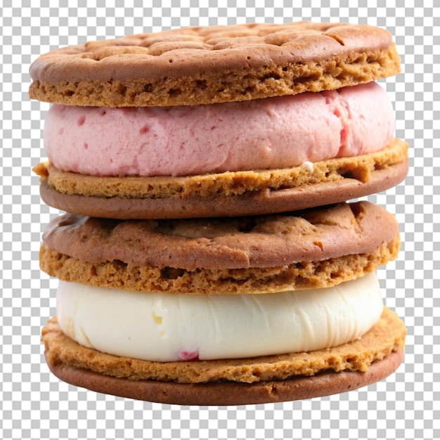 symphony of sweetness two ice cream sandwiches on transparent on background