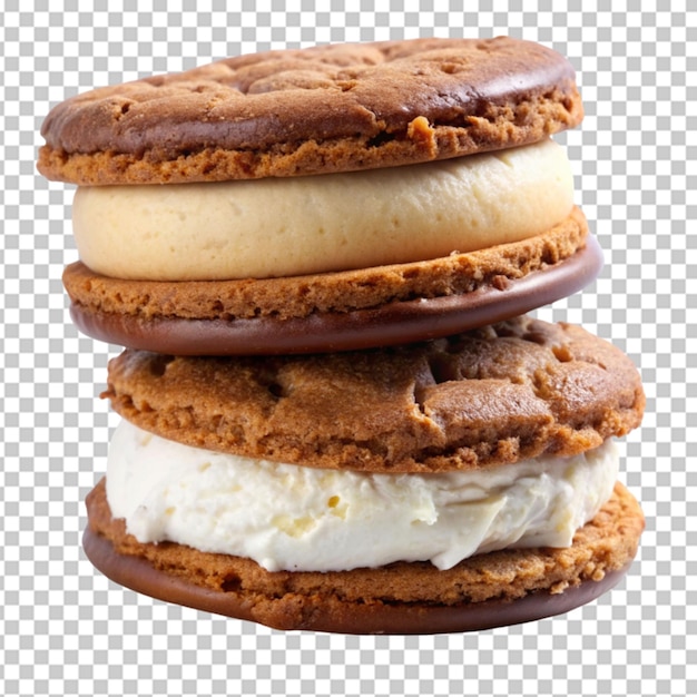 symphony of sweetness two ice cream sandwiches on transparent on background