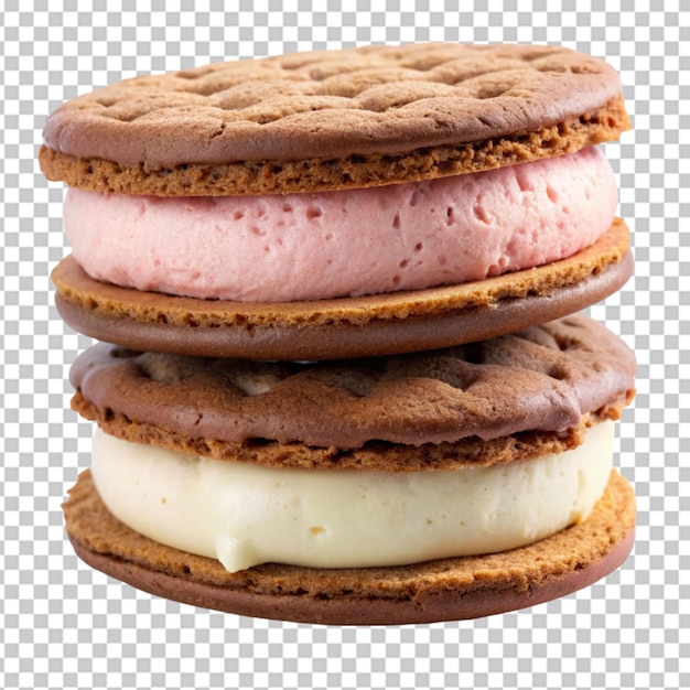 symphony of sweetness two ice cream sandwiches on transparent on background