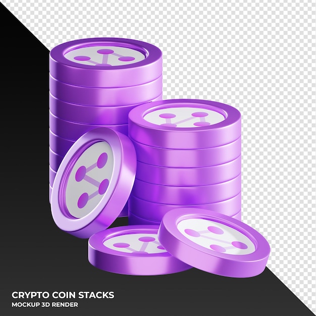 Synapse SYN coin stacks cryptocurrency 3D render illustration