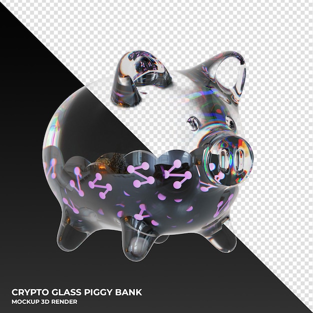 Synapse SYN glass piggy bank with crypto coins 3d illustration