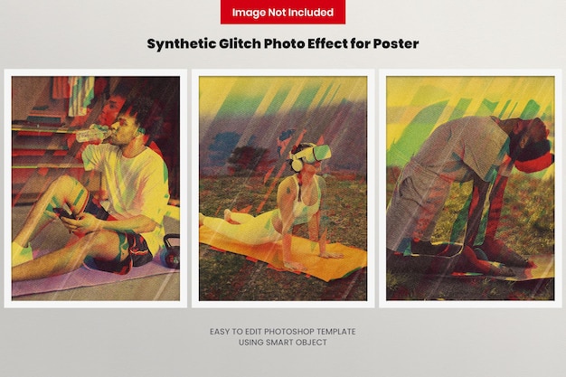 Synthetic Glitch Photo Effect for Poster