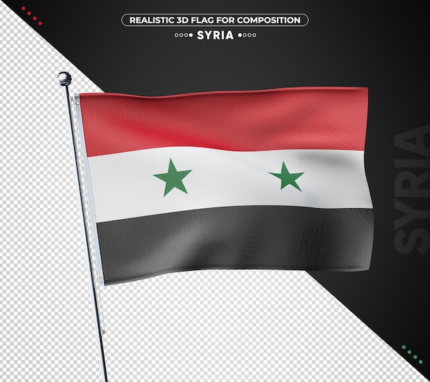 Syria 3d textured flag for composition