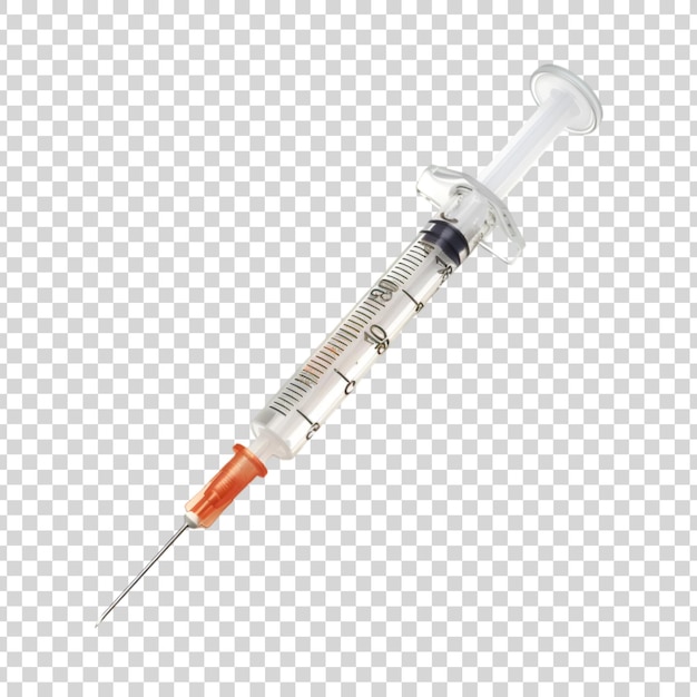 A syringe isolated on a transparent background