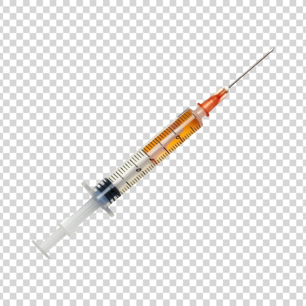 A syringe isolated on a transparent background