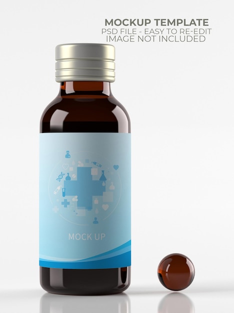 Syrup medicine bottle mockup