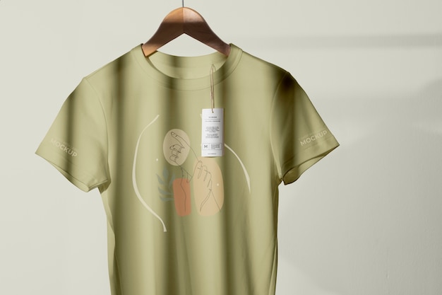 T-shirt mock-up with tag