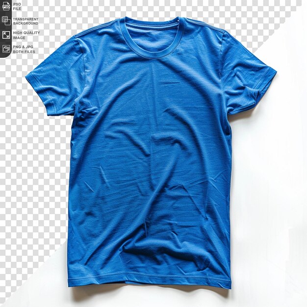 T shirt with blue color isolated on transparent background