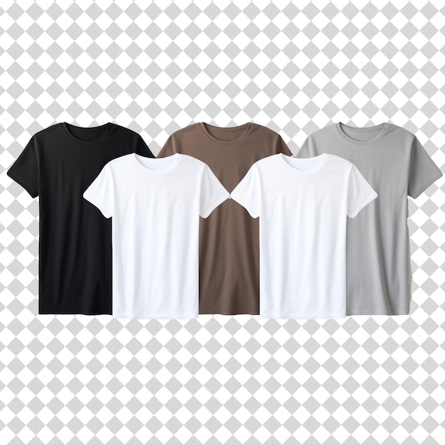 T shirts template Isolated on transparent background PSD file format