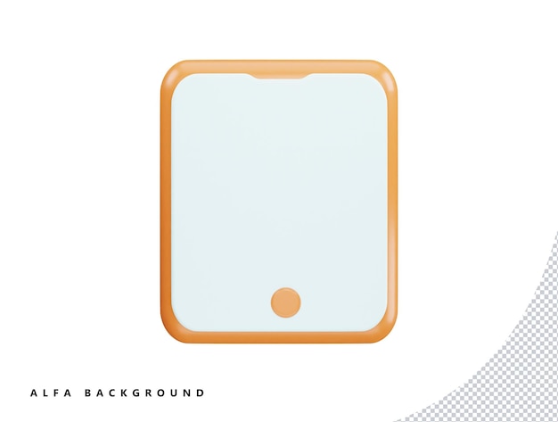 Tab phone with 3d vector icon cartoon minimal style illustration