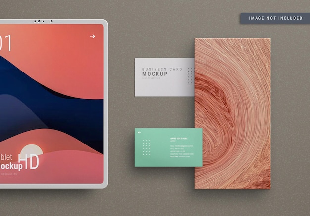 Tab and stationery mockup design