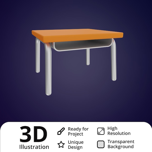 Table 3d illustration