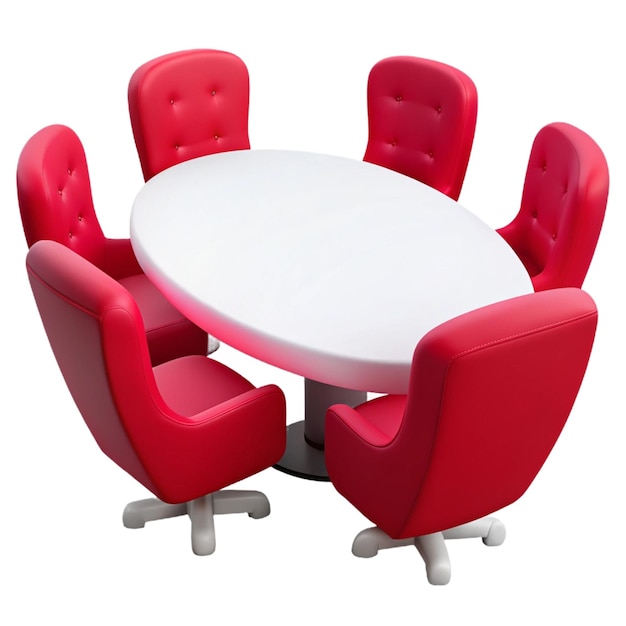 a table and chairs with a table and a round table with a white table and chairs