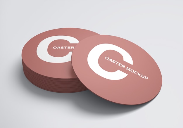 Table coaster mockup design template