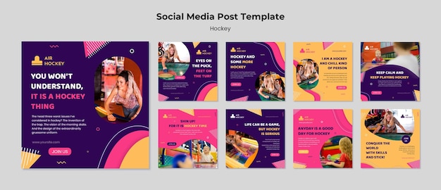 Table hockey instagram posts design template