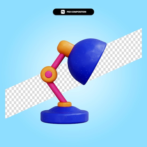 Table lamp 3d render illustration isolated