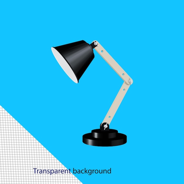 Table lamp black high quality 3d render with transparent background