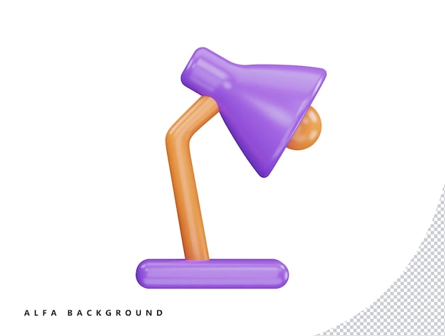 Table light with 3d vector icon cartoon minimal style illustration