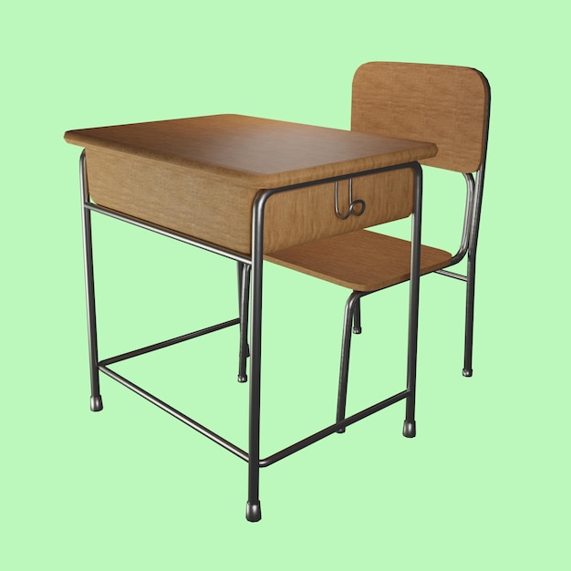 PSD table school 3d rendering