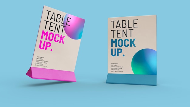 table tent mockup design isolated