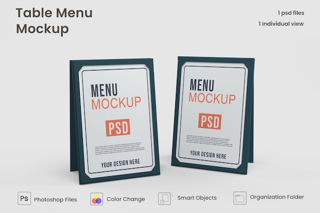 Table tent mockup Premium Psd