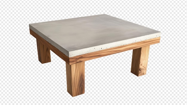 PSD a table with a concrete top and a wooden base