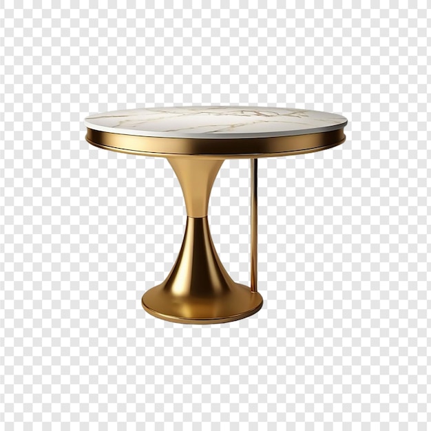 Table with high end glass adorned with beautiful gold isolated on transparent background